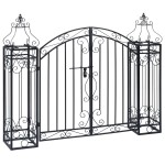 vidaXL Poartă de grădină ornamentală, 122 x 20,5 x 100 cm, fier forjat vidaXL Poartă de grădină ornamentală, 122 x 20,5 x 100 cm, fier forjat