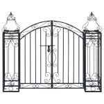 vidaXL Poartă de grădină ornamentală, 122 x 20,5 x 100 cm, fier forjat vidaXL Poartă de grădină ornamentală, 122 x 20,5 x 100 cm, fier forjat