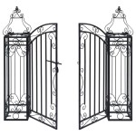vidaXL Poartă de grădină ornamentală, 122 x 20,5 x 100 cm, fier forjat vidaXL Poartă de grădină ornamentală, 122 x 20,5 x 100 cm, fier forjat
