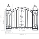 vidaXL Poartă de grădină ornamentală, 122 x 20,5 x 100 cm, fier forjat vidaXL Poartă de grădină ornamentală, 122 x 20,5 x 100 cm, fier forjat