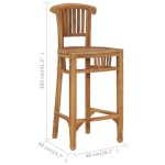 vidaXL Scaun de bar, lemn masiv de tec vidaXL Scaun de bar, lemn masiv de tec