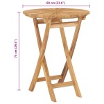 vidaXL Masă pliabilă de grădină, Ø 60 cm, lemn masiv de tec vidaXL Masă pliabilă de grădină, Ø 60 cm, lemn masiv de tec