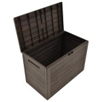 vidaXL Ladă de depozitare pentru grădină, maro, 78 x 44 x 55 cm vidaXL Ladă de depozitare pentru grădină, maro, 78 x 44 x 55 cm