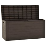 vidaXL Ladă de depozitare pentru grădină, maro, 116 x 44 x 55 cm vidaXL Ladă de depozitare pentru grădină, maro, 116 x 44 x 55 cm