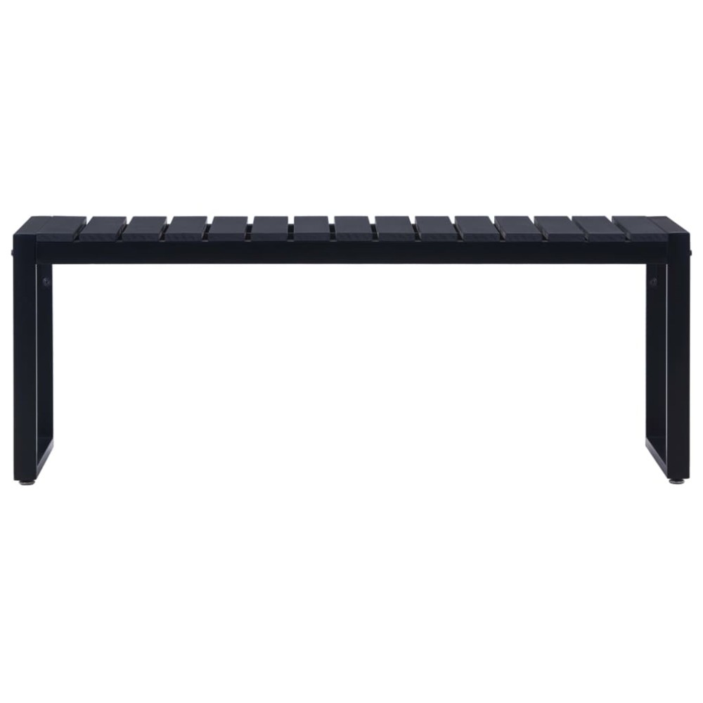 vidaXL Bancă de grădină, negru, 120,5 cm, placă PS