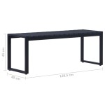 vidaXL Bancă de grădină, negru, 120,5 cm, placă PS vidaXL Bancă de grădină, negru, 120,5 cm, placă PS