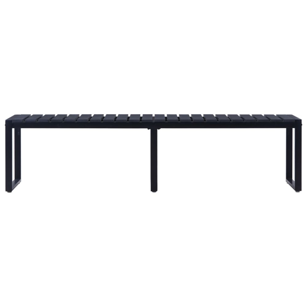 vidaXL Bancă de grădină, negru, 180 cm, placă PS