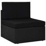 vidaXL Canapea de mijloc modulară, negru, poliratan vidaXL Canapea de mijloc modulară, negru, poliratan