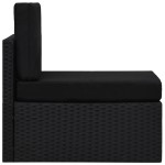 vidaXL Canapea de mijloc modulară, negru, poliratan vidaXL Canapea de mijloc modulară, negru, poliratan