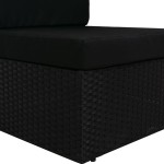vidaXL Canapea de mijloc modulară, negru, poliratan vidaXL Canapea de mijloc modulară, negru, poliratan