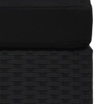vidaXL Canapea de mijloc modulară, negru, poliratan vidaXL Canapea de mijloc modulară, negru, poliratan
