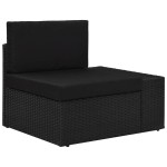 vidaXL Canapea de colț modulară cu cotieră stânga, negru, poliratan vidaXL Canapea de colț modulară cu cotieră stânga, negru, poliratan