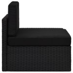 vidaXL Canapea de colț modulară cu cotieră stânga, negru, poliratan vidaXL Canapea de colț modulară cu cotieră stânga, negru, poliratan