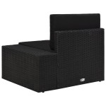 vidaXL Canapea de colț modulară cu cotieră stânga, negru, poliratan vidaXL Canapea de colț modulară cu cotieră stânga, negru, poliratan
