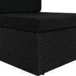 vidaXL Canapea de colț modulară cu cotieră stânga, negru, poliratan vidaXL Canapea de colț modulară cu cotieră stânga, negru, poliratan