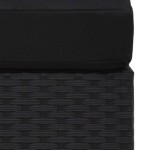 vidaXL Canapea de colț modulară cu cotieră stânga, negru, poliratan vidaXL Canapea de colț modulară cu cotieră stânga, negru, poliratan