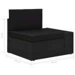 vidaXL Canapea de colț modulară cu cotieră stânga, negru, poliratan vidaXL Canapea de colț modulară cu cotieră stânga, negru, poliratan