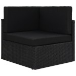 vidaXL Canapea de colț modulară, negru, poliratan vidaXL Canapea de colț modulară, negru, poliratan