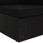 vidaXL Canapea de colț modulară, negru, poliratan vidaXL Canapea de colț modulară, negru, poliratan