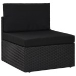 vidaXL Set mobilier de grădină, 2 piese, negru, poliratan vidaXL Set mobilier de grădină, 2 piese, negru, poliratan