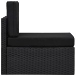 vidaXL Set mobilier de grădină, 2 piese, negru, poliratan vidaXL Set mobilier de grădină, 2 piese, negru, poliratan