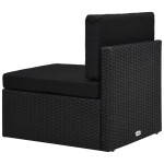 vidaXL Set mobilier de grădină, 2 piese, negru, poliratan vidaXL Set mobilier de grădină, 2 piese, negru, poliratan