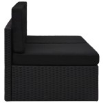 vidaXL Canapea modulară cu 2 locuri, negru, poliratan vidaXL Canapea modulară cu 2 locuri, negru, poliratan