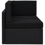 vidaXL Canapea modulară cu 2 locuri, negru, poliratan vidaXL Canapea modulară cu 2 locuri, negru, poliratan