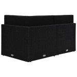 vidaXL Canapea modulară cu 2 locuri, negru, poliratan vidaXL Canapea modulară cu 2 locuri, negru, poliratan