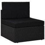 vidaXL Canapea modulară cu 2 locuri, negru, poliratan vidaXL Canapea modulară cu 2 locuri, negru, poliratan