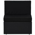 vidaXL Canapea modulară cu 2 locuri, negru, poliratan vidaXL Canapea modulară cu 2 locuri, negru, poliratan