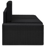 vidaXL Canapea modulară cu 2 locuri, negru, poliratan vidaXL Canapea modulară cu 2 locuri, negru, poliratan