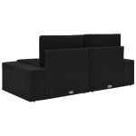 vidaXL Canapea modulară cu 2 locuri, negru, poliratan vidaXL Canapea modulară cu 2 locuri, negru, poliratan