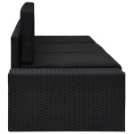 vidaXL Canapea modulară cu 3 locuri, negru, poliratan vidaXL Canapea modulară cu 3 locuri, negru, poliratan