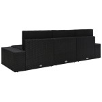 vidaXL Canapea modulară cu 3 locuri, negru, poliratan vidaXL Canapea modulară cu 3 locuri, negru, poliratan