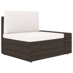 vidaXL Canapea de colț modulară cu cotieră stânga, maro, poliratan vidaXL Canapea de colț modulară cu cotieră stânga, maro, poliratan