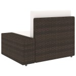 vidaXL Canapea de colț modulară cu cotieră stânga, maro, poliratan vidaXL Canapea de colț modulară cu cotieră stânga, maro, poliratan