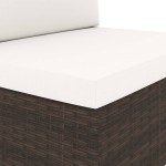 vidaXL Canapea de colț modulară cu cotieră stânga, maro, poliratan vidaXL Canapea de colț modulară cu cotieră stânga, maro, poliratan