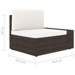 vidaXL Canapea de colț modulară cu cotieră stânga, maro, poliratan vidaXL Canapea de colț modulară cu cotieră stânga, maro, poliratan