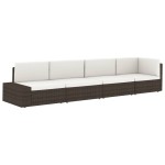 vidaXL Canapea de colț modulară cu cotieră stânga, maro, poliratan vidaXL Canapea de colț modulară cu cotieră stânga, maro, poliratan