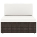 vidaXL Set mobilier de grădină, 2 piese, maro, poliratan