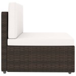 vidaXL Set mobilier de grădină, 2 piese, maro, poliratan