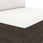 vidaXL Set mobilier de grădină, 2 piese, maro, poliratan