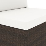 vidaXL Canapea modulară cu 3 locuri, maro, poliratan vidaXL Canapea modulară cu 3 locuri, maro, poliratan