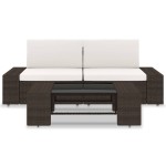 vidaXL Set mobilier de grădină, 3 piese, maro, poliratan vidaXL Set mobilier de grădină, 3 piese, maro, poliratan