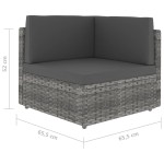 vidaXL Canapea de colț modulară, gri, poliratan vidaXL Canapea de colț modulară, gri, poliratan