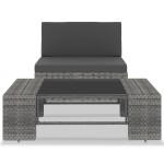 vidaXL Set mobilier de grădină, 2 piese, gri, poliratan vidaXL Set mobilier de grădină, 2 piese, gri, poliratan