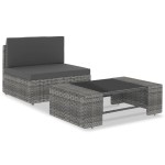vidaXL Set mobilier de grădină, 2 piese, gri, poliratan vidaXL Set mobilier de grădină, 2 piese, gri, poliratan