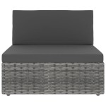 vidaXL Set mobilier de grădină, 2 piese, gri, poliratan vidaXL Set mobilier de grădină, 2 piese, gri, poliratan