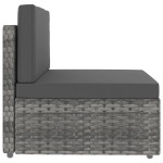 vidaXL Canapea modulară cu 2 locuri, gri, poliratan vidaXL Canapea modulară cu 2 locuri, gri, poliratan